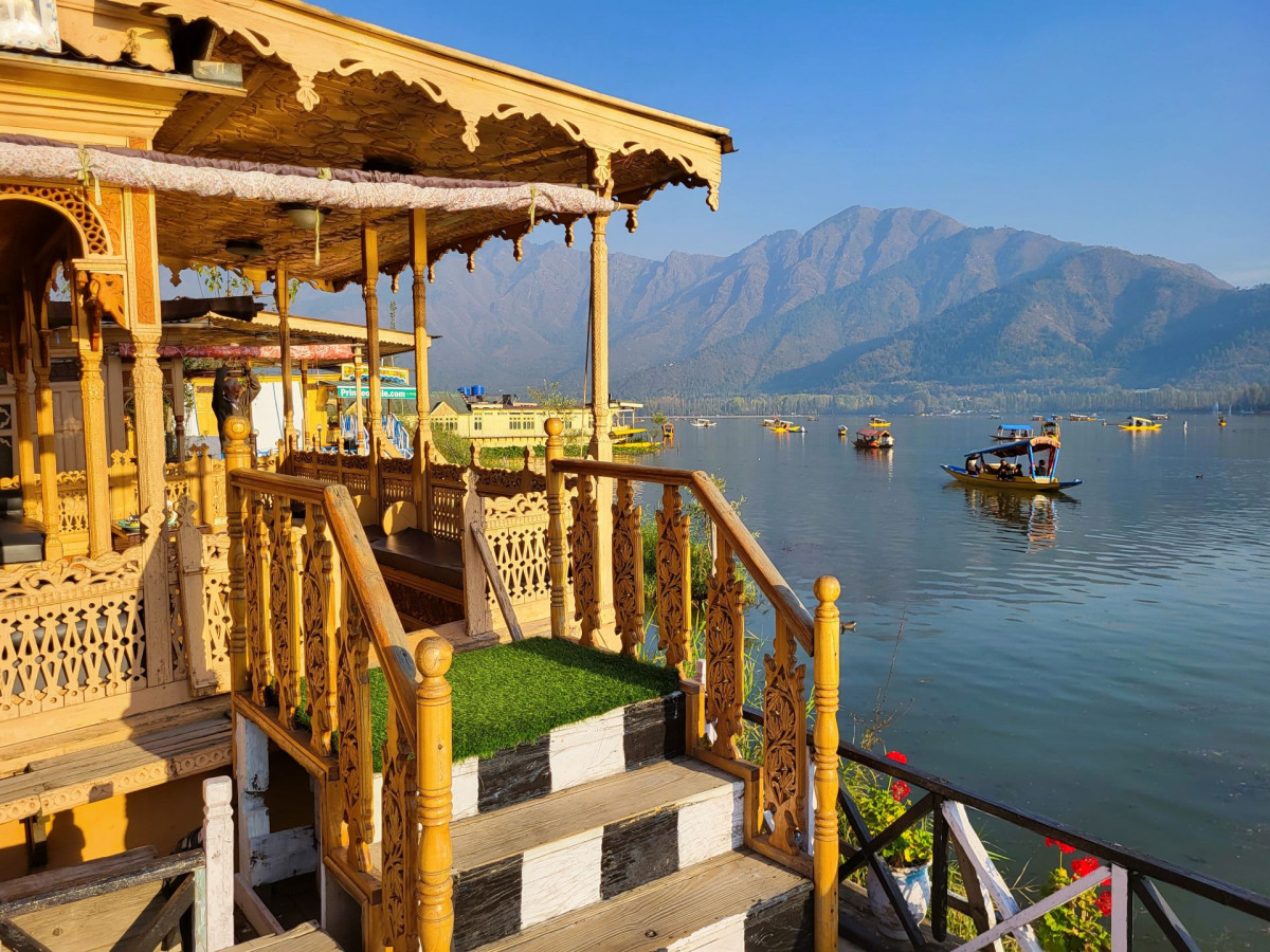 Fra husbåten min på Dal Lake, Srinagar, Kashmir, India