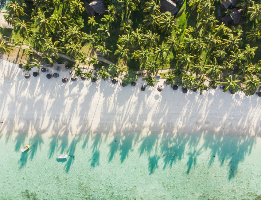 Flic en Flac-stranden vest på Mauritius