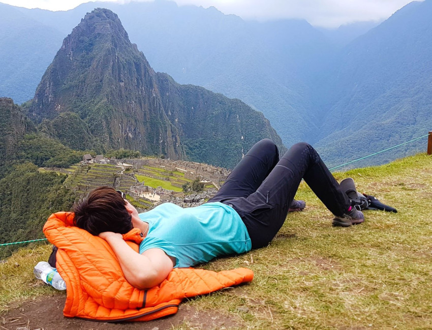 Den beste opplevelsen var å slappe av på terrassene over inkabyen etter å ha vært på Machu Picchu Mountain